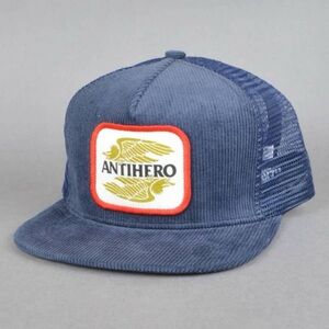 ANTIHERO SKATEBOARDS AHXR Corduroy Trucker Cap - Navy